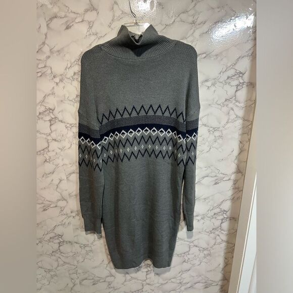 NEW Melrose & Market Women's Mock Neck Grey and Blue Sweater Dress Size M - Picture 11 of 11